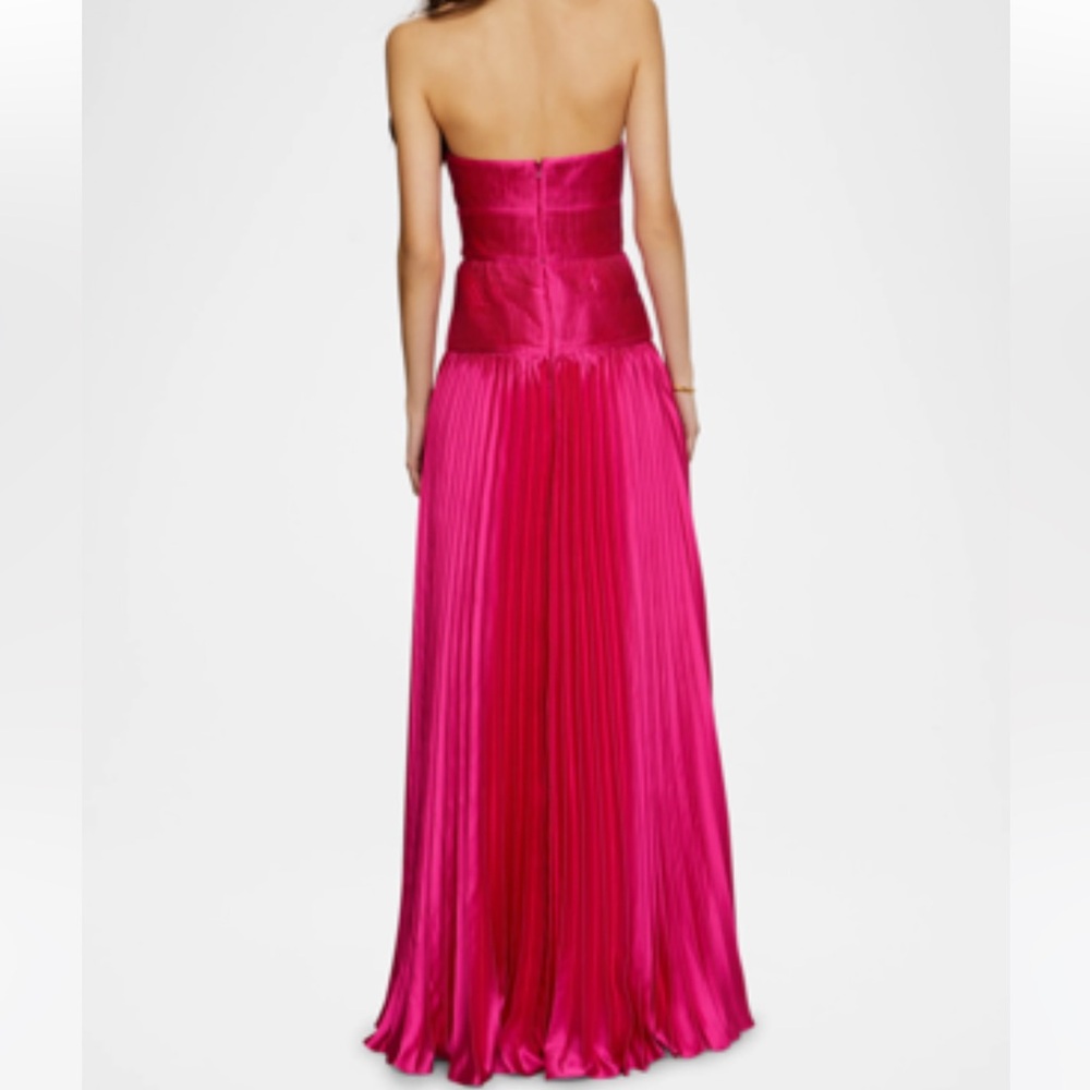Amur Ludlow Charmeuse Pleated Strapless Gown Size 10 NWT - Picture 2 of 7